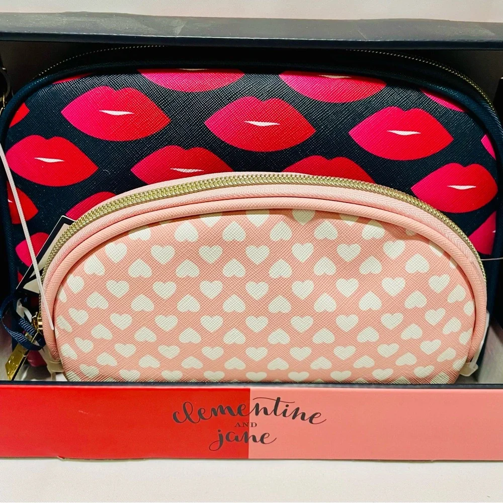 Clementine & Jane 2-piece Cosmetic Bag Set, NWT